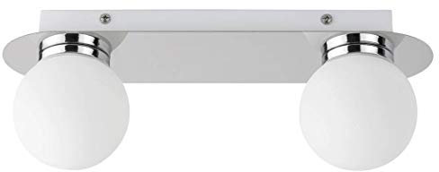 Rabalux 2111 Badezimmerleuchte Becca aus Metall/Glas chrom/weiß B:30cm IP44