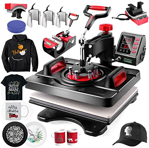 AKEYDIY 8 in 1 Heat Press Machine Professional Sublimation Machine 15 X 12 Swing Away Shirt Printing Heat Transfer Digital Industrial-Quality Heat Press Machine for T Shirts Mug Hat Plate