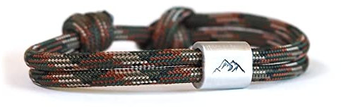 Personalisiertes Berg Armband aus Segeltau handgestempelt | Alpen | Bergsteiger | Wandern |