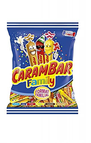 CARAMBAR - Family 450G - Assortiment de bonbons tendres - Idéal pour partager en famille ou entre amis - Goût inimitable - Douceur garantie - 450g pour un plaisir gourmand sans fin! - Lot De 4