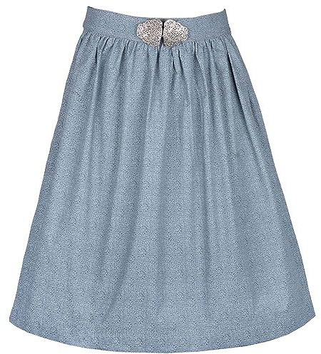 Goldschmidt Trachten Dirndlschürze Elizabeth | Schlichte Schürze mit Schließe | graublau 58cm Länge 38-40