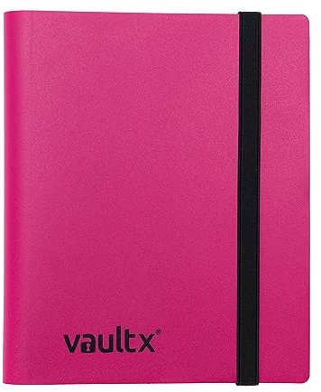 Vault X® Classeur – Album Classeur pour Cartes à Collectionner, Jeux de Cartes, Trading Card – 4 poches – 160 poches pour TCG (Rose)
