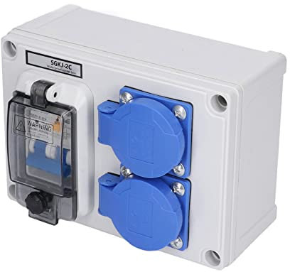 Sonew Wandsteckdose, 2 Positionen Schaltsteckdose für Deutsche Steckdosen, Wasserdichte Außensteckdose, Wetterfeste Wandsteckdose für den Außenbereich, mit 230V 40A 1P+N RCD, 200-250V