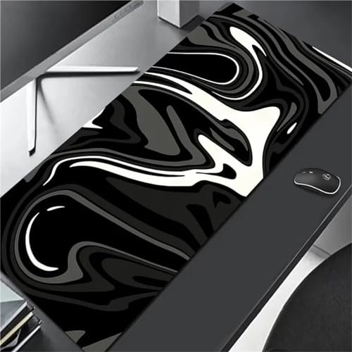 Gaming Mauspad Groß Mousepad 1200x600x3mm Large Tastatur Matte mit Verbessert Geschwindigkeit und Präzision Mausmat Anti-Rutsch Gummibasis für Gaming Office Home - Schwarz Grau Weiß