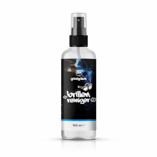 GrizzlyClean effektiver Brillen Reiniger - Brillengläser Reiniger für streifenfreien Glanz - Intensives Brillen Reinigungs Spray - Reinigungsspray für Lese-, Sport- und Sonnenbrillen (150ml)