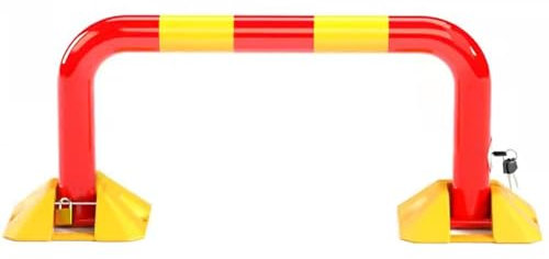 ErdBar parkplatzsperre Sicherheitspollerpfosten, U-förmige Poller aus Stahl mit reflektierendem Band, Verkehrspoller für Lagerhallen, Parksperren (Color : Yellow, Size : 90 * 34cm/35.4 * 13.3in)