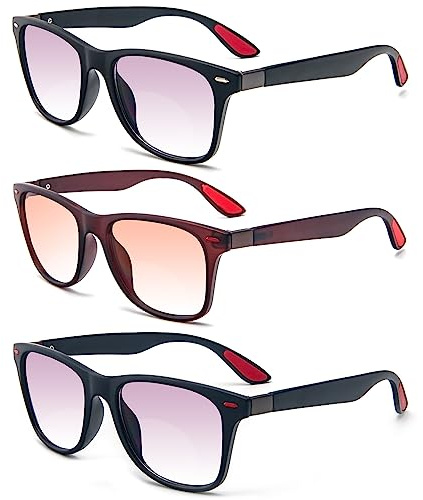 KoKoBin 3 Pack bifokale Lesebrille UV400 Schutz Sonnenbrille Anti Blaulicht für Frauen Männer Computer Sunreaders