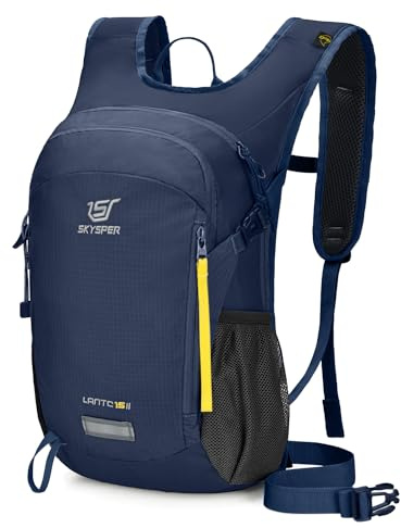 SKYSPER Hiking Backpack 15L Small Travel Rucksack for Camping Walking Travelling Lightweight Outdoor Bagpack for Women Men