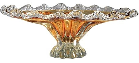 GLigeT Bols à fruits Assiette de fruits glacée de luxe légère, Design ondulé, grande capacité, salon moderne, Table basse, bureau, plateau de rangement de bonbons Corbeille à fruits