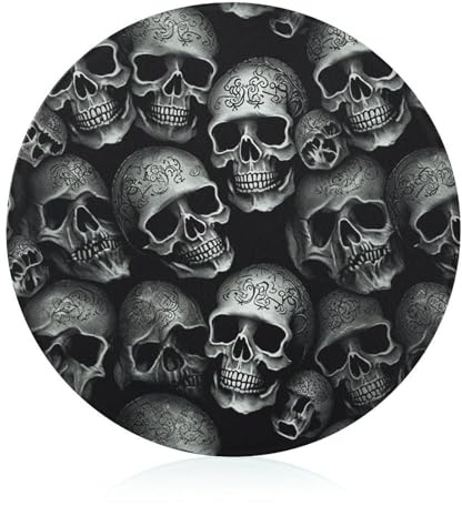 Schwarzes Totenkopf-Schneidebrett, dekorative Schneideblöcke aus gehärtetem Glas, rutschfeste Schneidematte für Küche und Zuhause