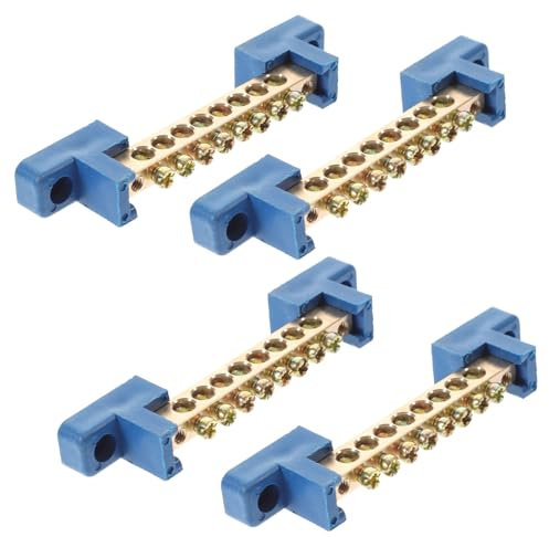 BELLIFFY 4 Stück Kupfer Klemmensammelschiene 8-loch Mit Kunststoffisolierung Messing Verteiler Terminal Für Elektroverteilung in Verteilerschränken Und Schiffen