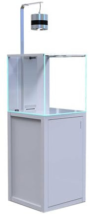 Aquarium Großes bodenstehendes Aquarium mit weißem Sockel, Salzwasser-Aquarium, Glasaquarium for Korallen-Salzwasserfische Fischglas(60x60x131cm)