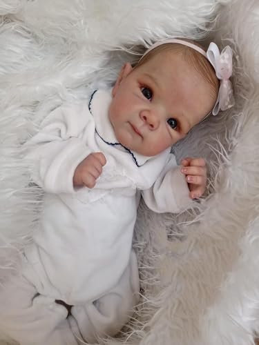 Zero pam Reborn Baby Mädchen Bettie 45CM, Reborn Baby Vollsilikon Lebensecht Newborn Puppe, Babypuppen Wie Echt Baby Reborn Baby Realistisch, Reborn Puppen Ab 3 Jahre