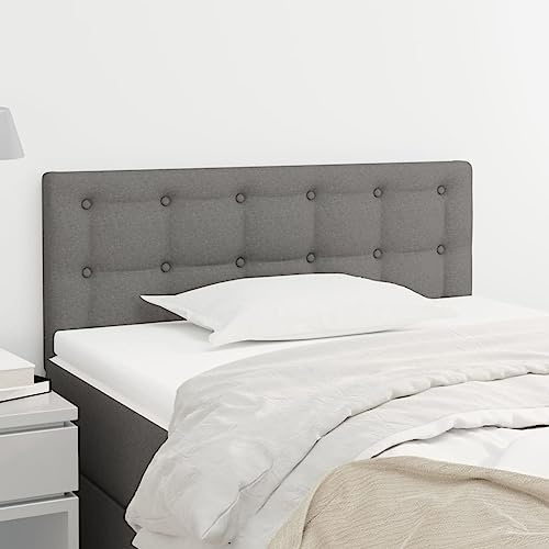 IKAYAA Kopfteil mit Holzbeinen Höhenverstellbar Polsterkopfteil Bett kopfteil Gepolstert Betthaupt Bettkopfteil für Bettrahmen Bett Bettgestell Dunkelgrau 100x5x78/88 cm Type-4