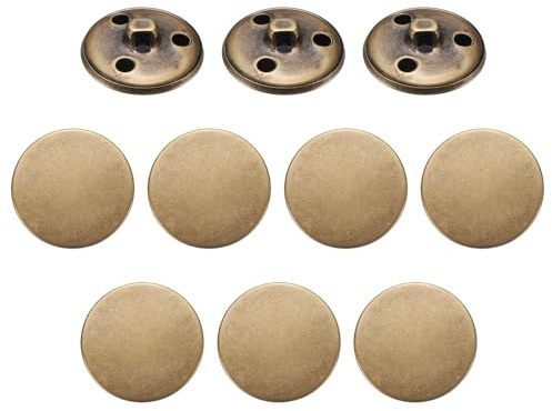 sourcing map 10pcs Metal Antiqued Button 25mm Round Metal Sewing Button Brass Shank Replacement Button for Men Women Blazer Suit Woolen Coat Shirt Jacket Trousers Sewing Crafts, Bronze