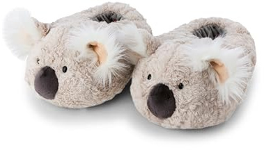 Hausschuhe Koala Karbor 36-39 (M) - grau - Warme Kuscheltier Hausschuhe aus Plüsch für Kinder und Erwachsene, Tier-Schuhe mit Anti-Rutsch Sohle, Slippers
