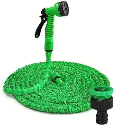 Wisdom Line Tubo di irrigazione estensibile, 8 modalità di spruzzatura, ad alta pressione, 4 bar, verde (30 m)