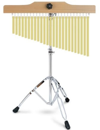 25 Tone 36 Tone Bar Chimes, Solid Aluminum Wind Chime Percussion Instrument Single-row Chime with Adjustable Lifting Bracket for Chorus Music Bar Performances(25 Note)