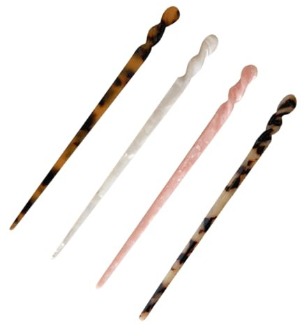 Forcine Decorative Vintage per Chioma da Donna Atmosfera Natalizia 4 Pezzi | Acido Acetico, per Chignon e Raccolti, Texture Fine, Stile Antico per Feste