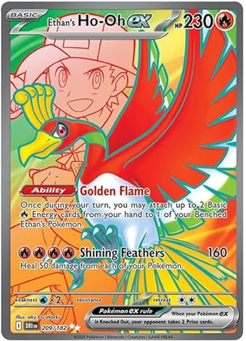 Ethan's Ho-Oh ex 209/182 Ultra Rare Pokemon Card | Destined Rivals | Pokemon TCG Scarlet & Violet Series | Titan Authenticated