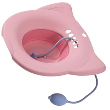 HOLIDYOYO Praktisches Wc Sitz Sitzbad aus Pp und Tpr mit Rutschfestem Design und Loch für Platzsparende Aufbewahrung für Wochenbettpflege und Ältere Menschen