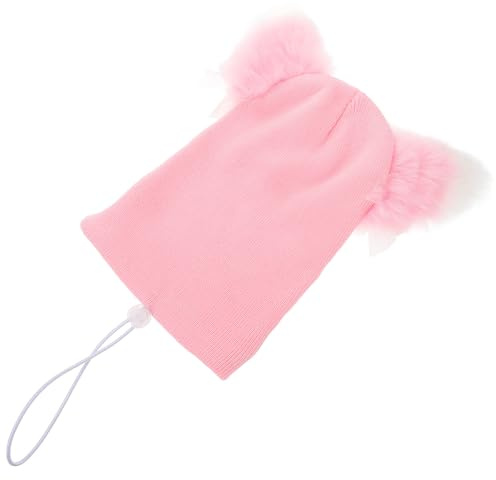 YARNOW Housse de Casque de Ski Tricotée Rose Motif Chat, Couvre-Casque Multisports pour Garçon et Filles et Adultes, Taille Unique Élastique, Accessoire Décoratif Hiver pour Snowboard