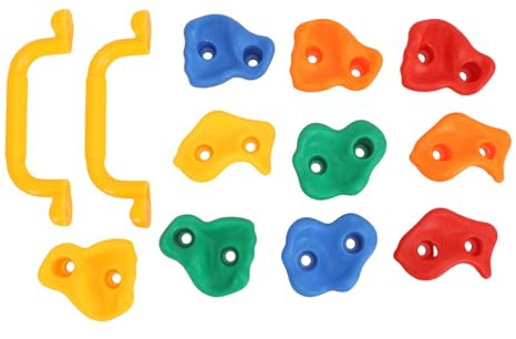 CHICIRIS Soportes para Escalada en Roca, Material de PE de Primera Calidad, Diseño Ergonómico, Textura de Roca Realista con Accesorios de Montaje y 2 Asas, para Paredes y Tablas de