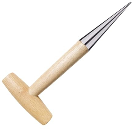 Generico Piantatoio a Mano in Legno Manico a Rivestimento in Cromo, Strumento per Scavare e Trapiantare Semi e Giardino