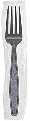 Karat U3520B 7 PS Poly-Wrapped Heavy-Weight Disposable Fork, Black (Pack of 1000)