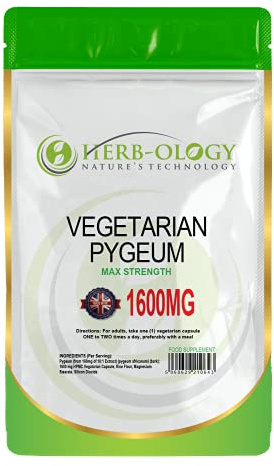 HB Pygeum | 60 High Strength Pygeum-Africanum Supplements - 1600mg Pygeum per Capsule | Prostate Supplements for Men | Non-GMO, Gluten & Allergen Free | Made in The UK