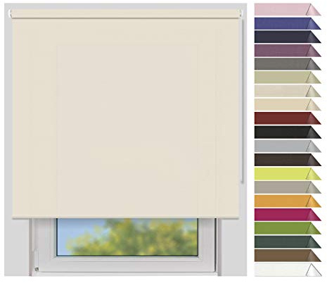 EFIXS Sichtschutzrollo Medium - 25 mm Welle - Breiten: 40-240 cm - Höhen bis 240 cm - Hier: 120 cm x 240 cm (Stoffbreite x Höhe) - Natur (4996) - lichtdurchlässig - Blickdicht