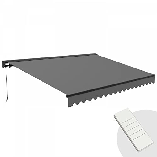 Oviala Store banne électrique 4x3m en Aluminium Anthracite