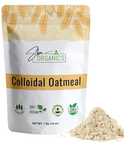 Shea Organics Colloidal Oatmeal Powder | Gentle Soothing Bath Treatment for Sensitive Skin | Natural Oat Bath for Babies & Adults | Ideal for DIY Skincare & Soap Making | 16 Ounce- Pack of 1