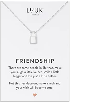 LUUK LIFESTYLE Stainless Steel Pendant Necklace for Women Waterproof Hypoallergenic Adjustable 50cm Chain Dainty Modern Minimalist Jewellery Gift for Her