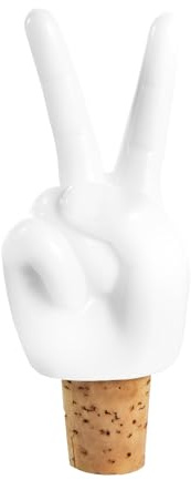 Bottle Sealer Peace Hands Flaschenverschluss, Weinstopper aus Keramik und Kork