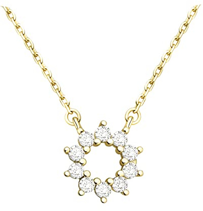 Sofia Milani - Damen Halskette 925 Silber - mit Zirkonia Steinen - Sonnen Kreis Anhänger