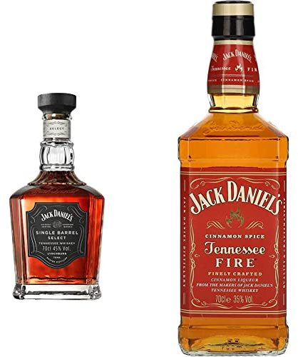 Jack Daniels Single Barrel Whisky - 700 ml & Fire Whiskey, 70 cl