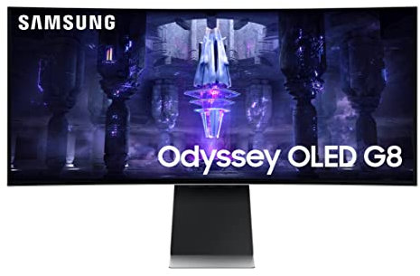 Samsung Odyssey G8 LS34BG850SUXXU Curved OLED 34 UWQHD Smart Gaming Monitor - 0.1ms, 175Hz, HDMI 2.1, Full Smart Platform, Speakers