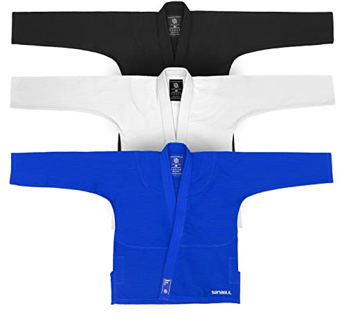 Sanabul Model Zero BJJ Gi Jacket for Men & Women IBJJF Approved Jiu Jitsu Gi Top - Blue/White, A2 (Jacket)