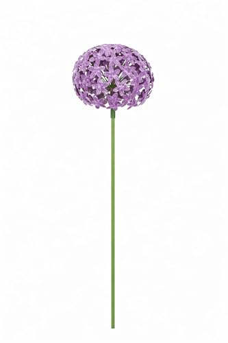 finehomegarden Allium Stick ArtFerro Purple – Metall-Gartenstecker lila, 20 × 20 × 111,2 cm – Wetterfeste Gartendeko für Garten, Terrasse & Balkon