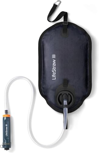 LifeStraw Peak Series – Gravitations-Wasserreinigungs-System 8l - entfernt Viren, Bakterien, Parasiten - für Camping, Wandern, Notfallversorgung, Survival und Outdoor-Abenteuer, Mountain Blue (blau)