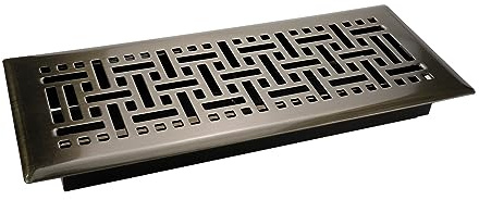 Woogim 1 lot de registre de sol de style rétro pour registres, grilles d'aérations en fonte et osier, bronze antique, 34 x 14 cm