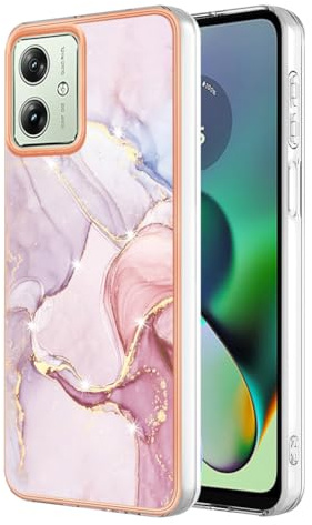 SEAHAI Funda para Motorola Moto G54 5G, Patrones Colores Elegante Delgada a Prueba de Golpes TPU de Goma Suave Carcasa de Silicona Colorida - Oro Rosa