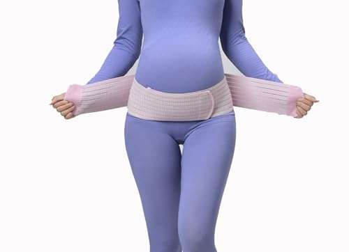 SUPPORTSMART HAB Smart 3 in 1 Pregnancy Support Belt - Compression Belly Bands for Pregnant Women, Maternity Support Belt for Back/Pelvic/Hip Pain, Ultimate Comfort in Pregnancy (Pink, Small-Large)