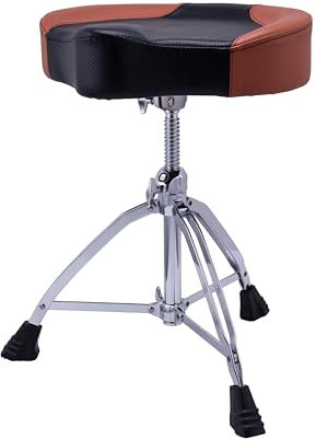 Mapex T855BR 800 Series Doppelstrebiger 3-Bein-Sattel-Thron, Kunstleder, atmungsaktiv, Braun