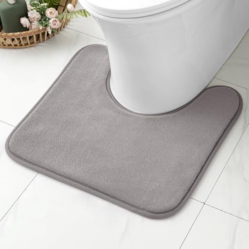 MIULEE Tappeto da Bagno Antiscivolo in Microfibra WC Grigio 50x50 cm