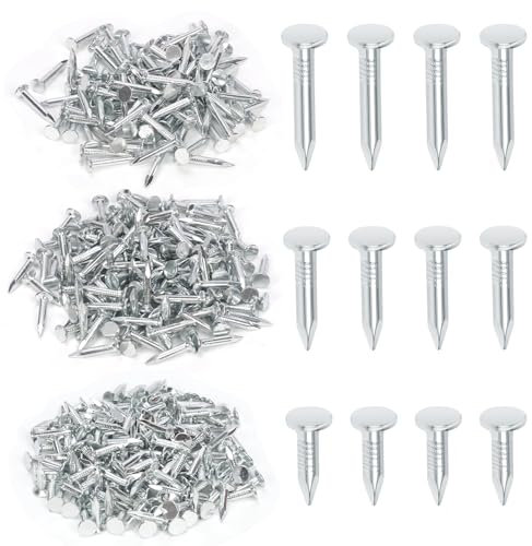 Swpeet Kit di 400 chiodi in feltro zincati per tetti, 3 misure, 3/4, 2,5 cm, 1-1/4, kit assortito, chiodi per tetti in feltro, per tetti di capannoni, lastre di ardesia in feltro, scandole di
