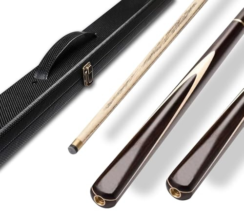 pindaprda Handmade Wooden 3/4 Joint Pool Cue, 57 19oz Dark Red Sandalwood and Maple Wood Billiard Cue with 10mm Tip, Extension Rod, Cue Case and Accessories, Complete Snooker Cue Set