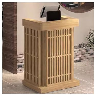 HLZLPYFC Empfangstheke Rezeption mit Theke Büro-Rezeptionstresen, Moderne Verkaufstheke für die Kasse(Color:Yellow,Size:47.2x19.6x39.3in)