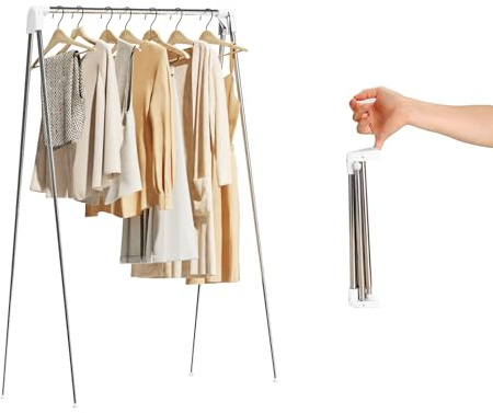 Ligtchser Porte-vêtements de voyage portable pliable pour danse, voyage, camping, sécher, camping-car, intérieur et extérieur. Un mini porte-vêtements pliable.